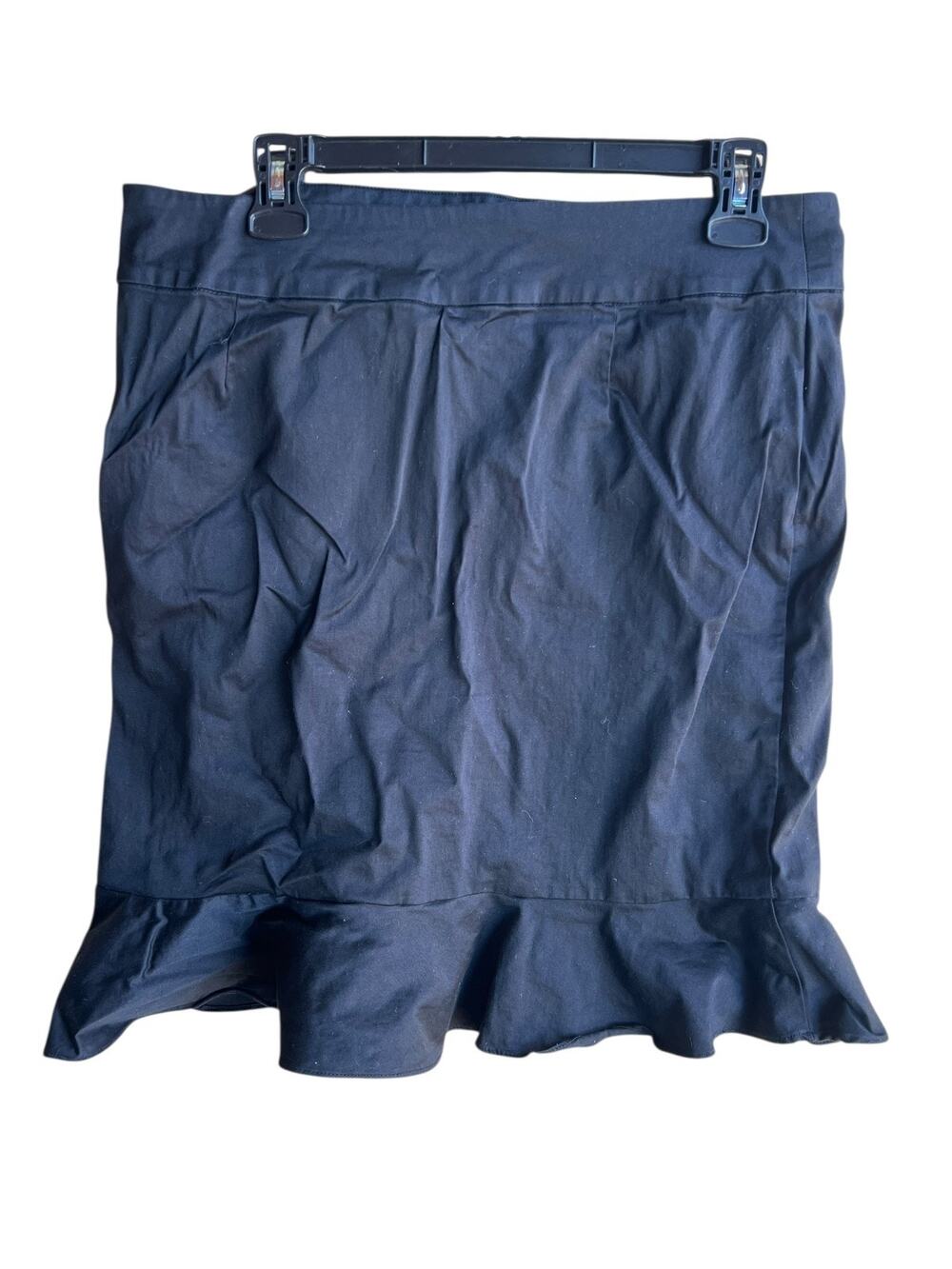 Sunny Leigh Pencil Ruffled Flare Black Office Stretchy Skirt Size 12P